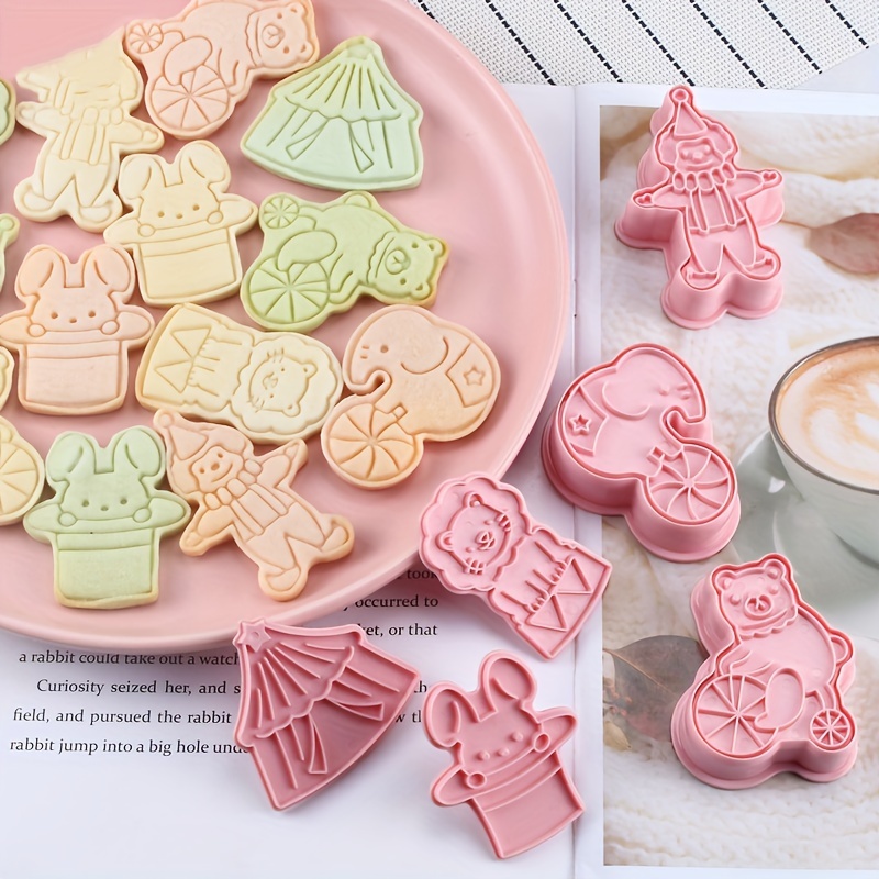 6pcs Cookie Cutters, Cookie Embosser, Pastry Cutter Set, Biscuit Molds,  Baking Tools, Kitchen Accessories