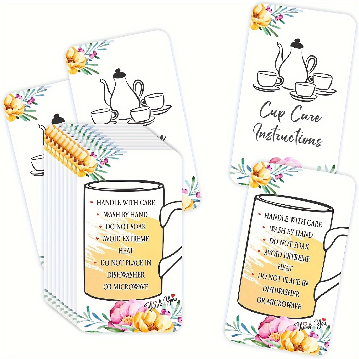 Fall Care Card Bundle, Printable Care Instructions Cards