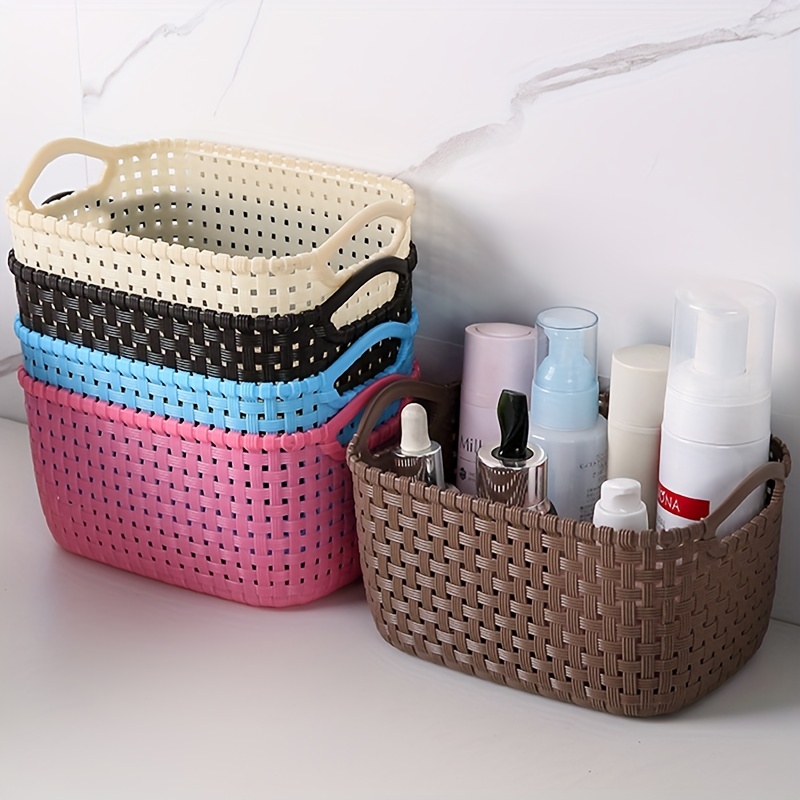 1pc Portable Shower Caddy Basket, Plastic Storage Basket With Handle,  Bathroom Basket For Shampoo, Shower Gel, Bathroom Storage Box