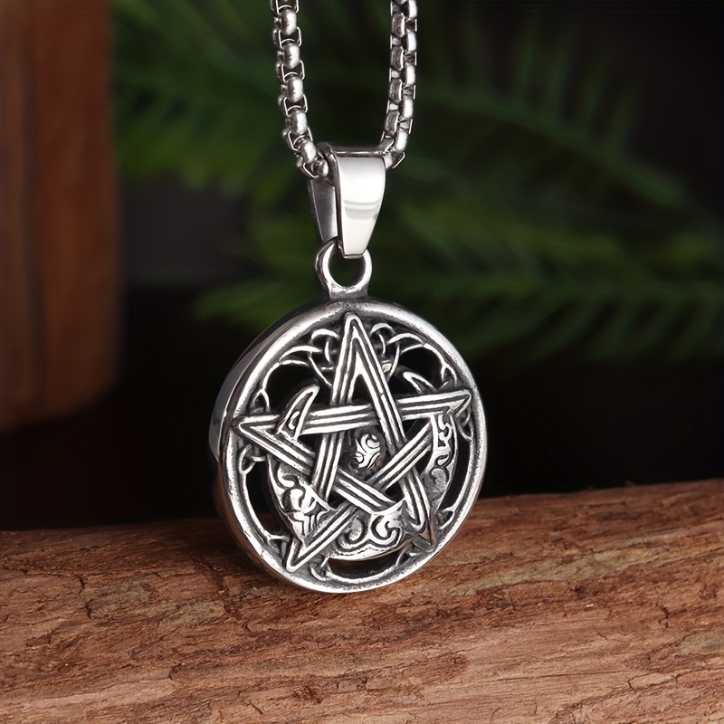 Collier Pentacle Unisexe Pour Femmes Et Hommes, Amulette De