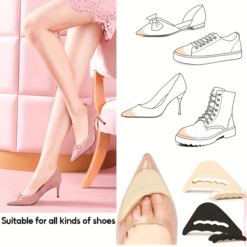 1Pair Front Toe Pads, High-heeled Insole Foam Pads, Adjustable Forefoot Sponge