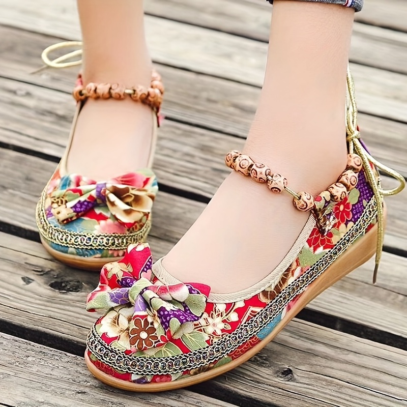 Floral Flat Shoes - Temu