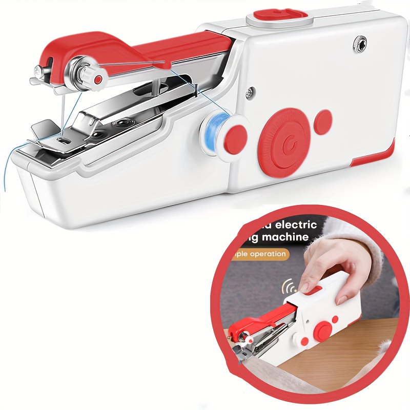 Portable Handheld Sewing Machine - Mini Manual Sewing Machine For Beginners  And Adults - Perfect For Small Sewing Projects, Family Travel, And Childre