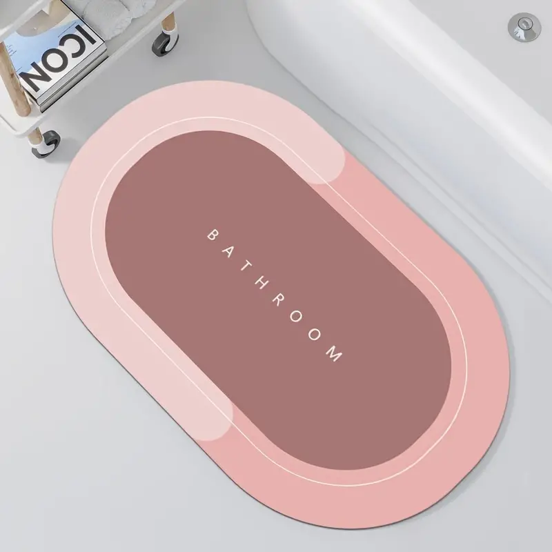 EJWQWQE Diatomaceous Mud Bathroom Floor Mat, Household Bathroom Antiskid  Water Absorption Foot Mat, Kitchen Quick Drying Mat 