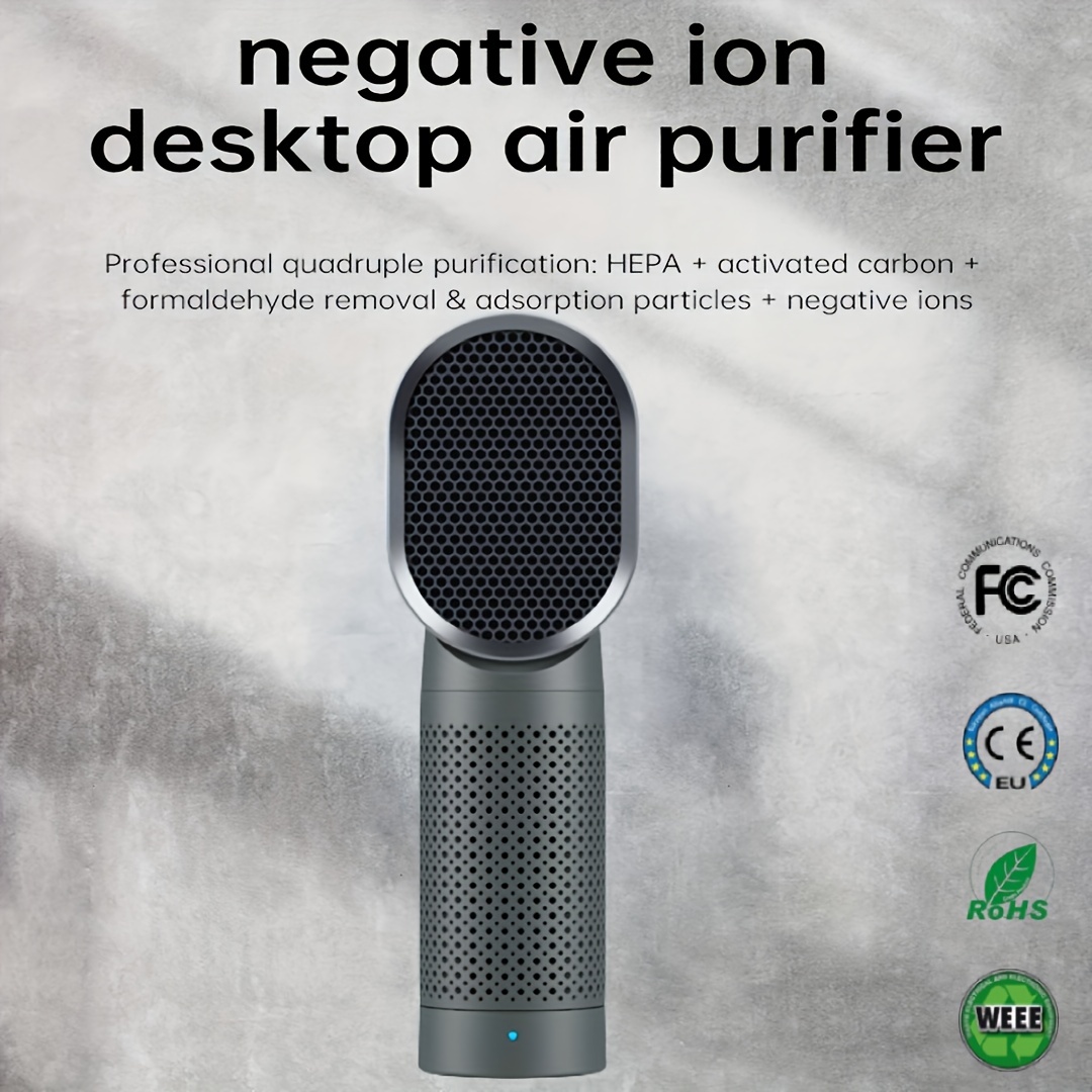Mini purificateur d'air 3 en 1 avec véritable filtre HEPA et ioniseur  négatif, Livraison gratuite