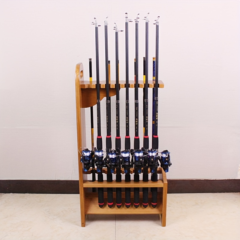 Fishing Rod Holder 16 Slots Fishing Rod Storage Rack Removable Rod Display  Bracket For Freshwater Fishing Rods and Combos