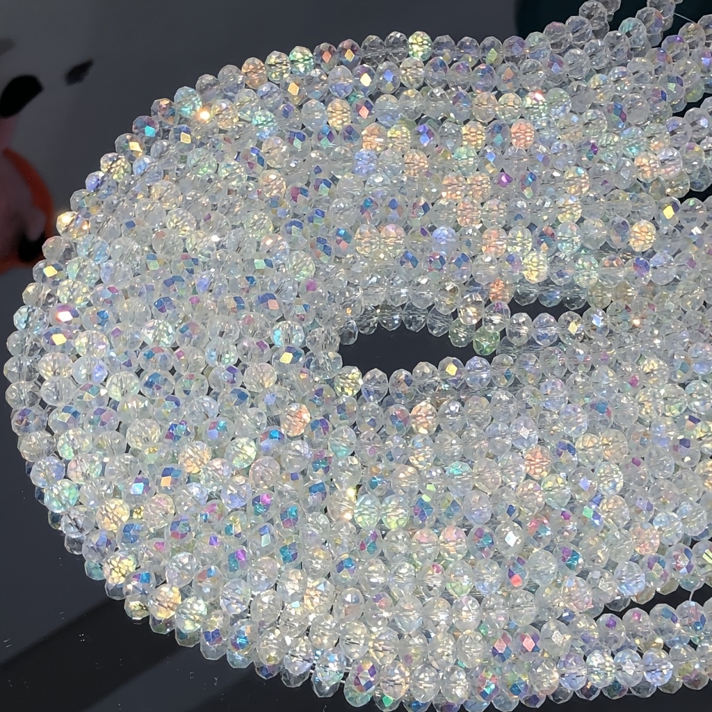 Flat Round Spacer Beads Imitation Crystal Rhinestone Beads - Temu