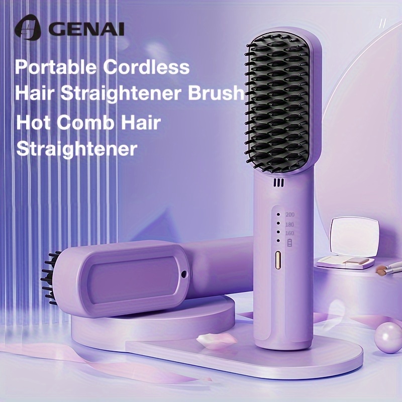 ONE Year Warranty】READY STOCK！！Fourth Generation TYMO PORTA Cordless Hair  Straightener Brush, Mini Portable with USB Rechargeable, Negative Ion Hair  Tools