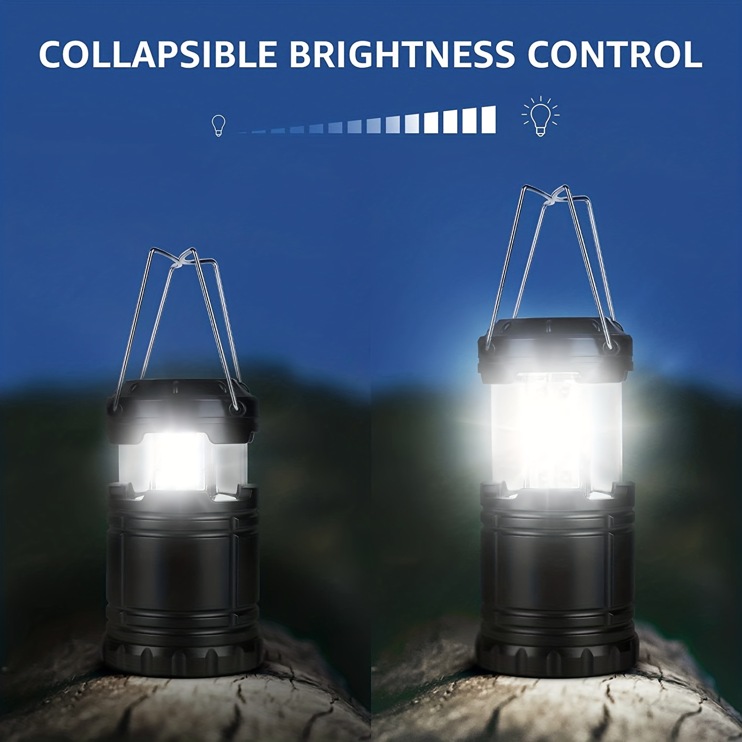 1PC LED Camping Lanterns Battery Powered, Collapsible, IPX4 Water