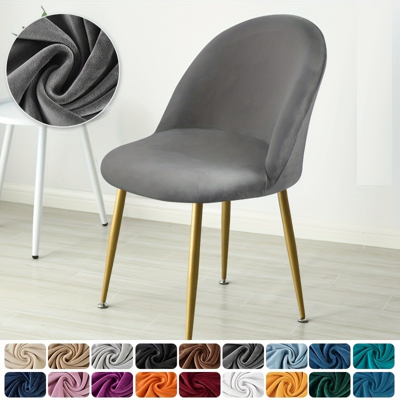 

1pc Velvet Chair Cover Chair Slipcovers Furniture Protector For Dining Room Office Kitchen Home Decoration
