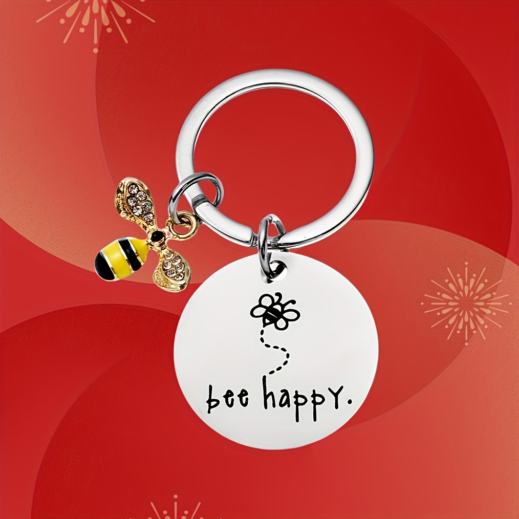 Stainless Steel Engraved Initials Keychain For - Temu