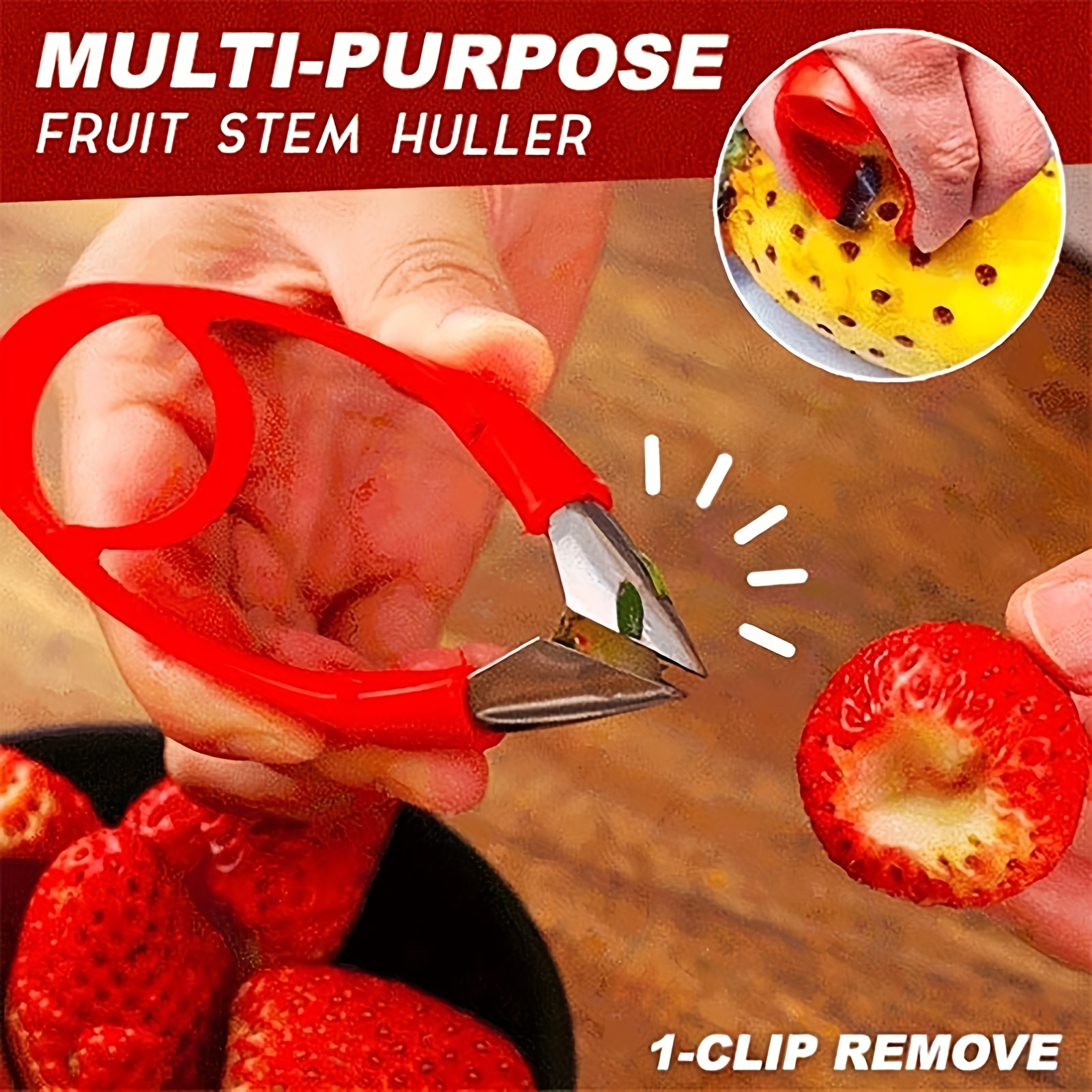 1pc Fruit Core Digger Berry Tomato Peeler Stainless Steel Berry Peeler  Separator Strawberry Corer, Discounts For Everyone