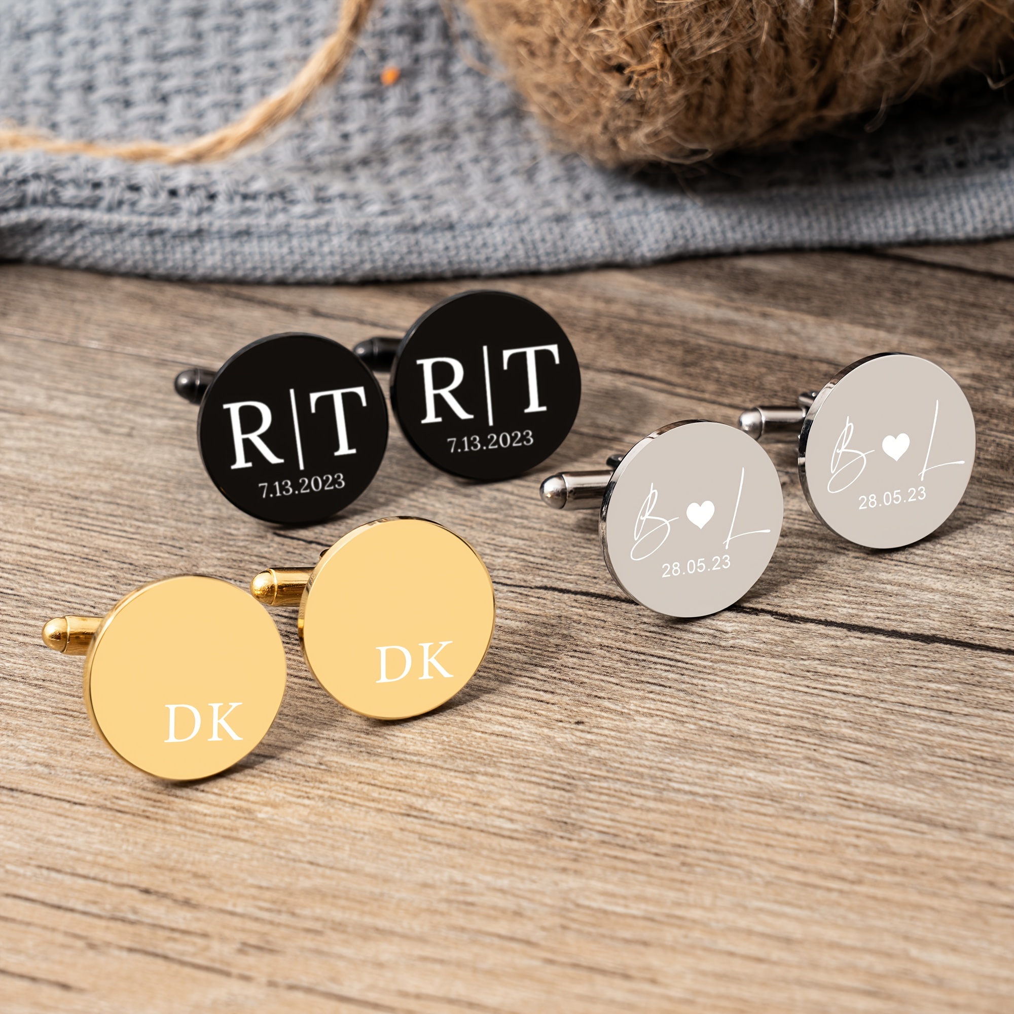 

Personalized Name Cufflinks, Custom Initials Cufflinks, Engraved Metal Cufflinks, Wedding Favor Gift, Best Man Gift, Gift For Him, Gift For Father