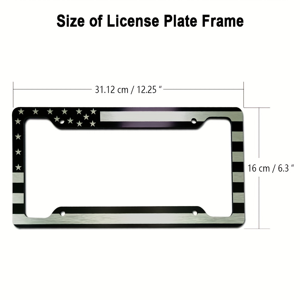 Usa Flag License Plate Frame, Hole Black Patriotic Heavy-duty Aluminum  Personalized Car Tag Holder Cover,for Front Bumper/suv,screws, Temu New  Zealand