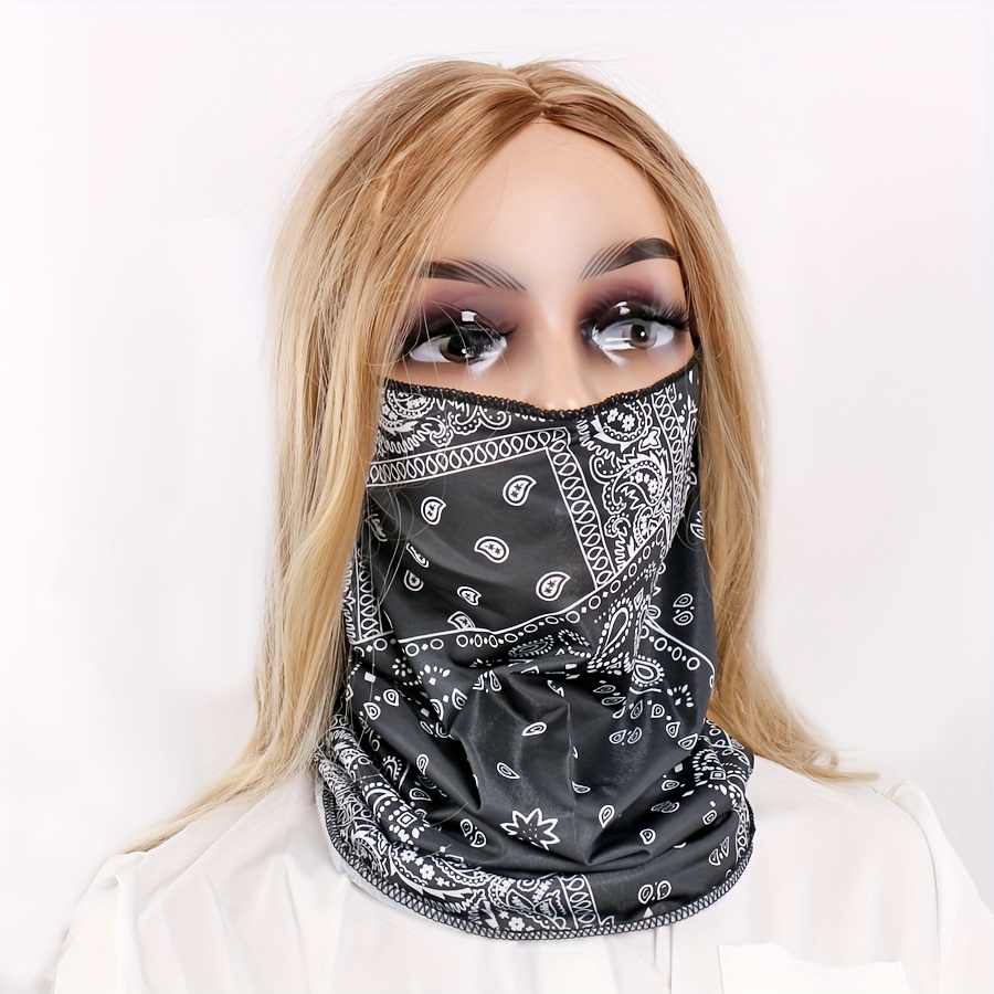 Printed Sunscreen Neck Scarf Fashion Versatile Mask Sun Protection Neck  Gaiter Street Windproof Full Neck Cover Unisex Scarf