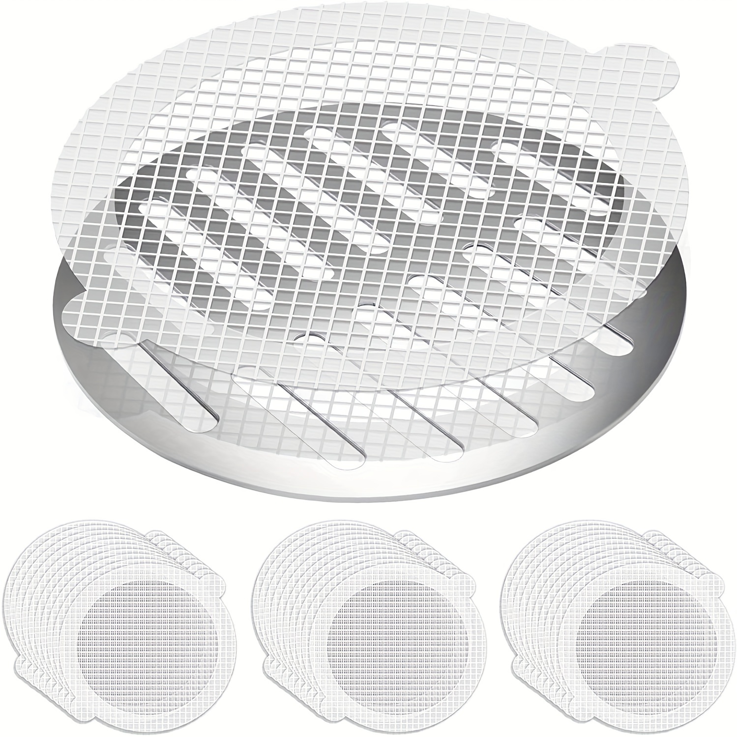 White Disposable Floor Drain Stickers Mesh Shower Drain - Temu