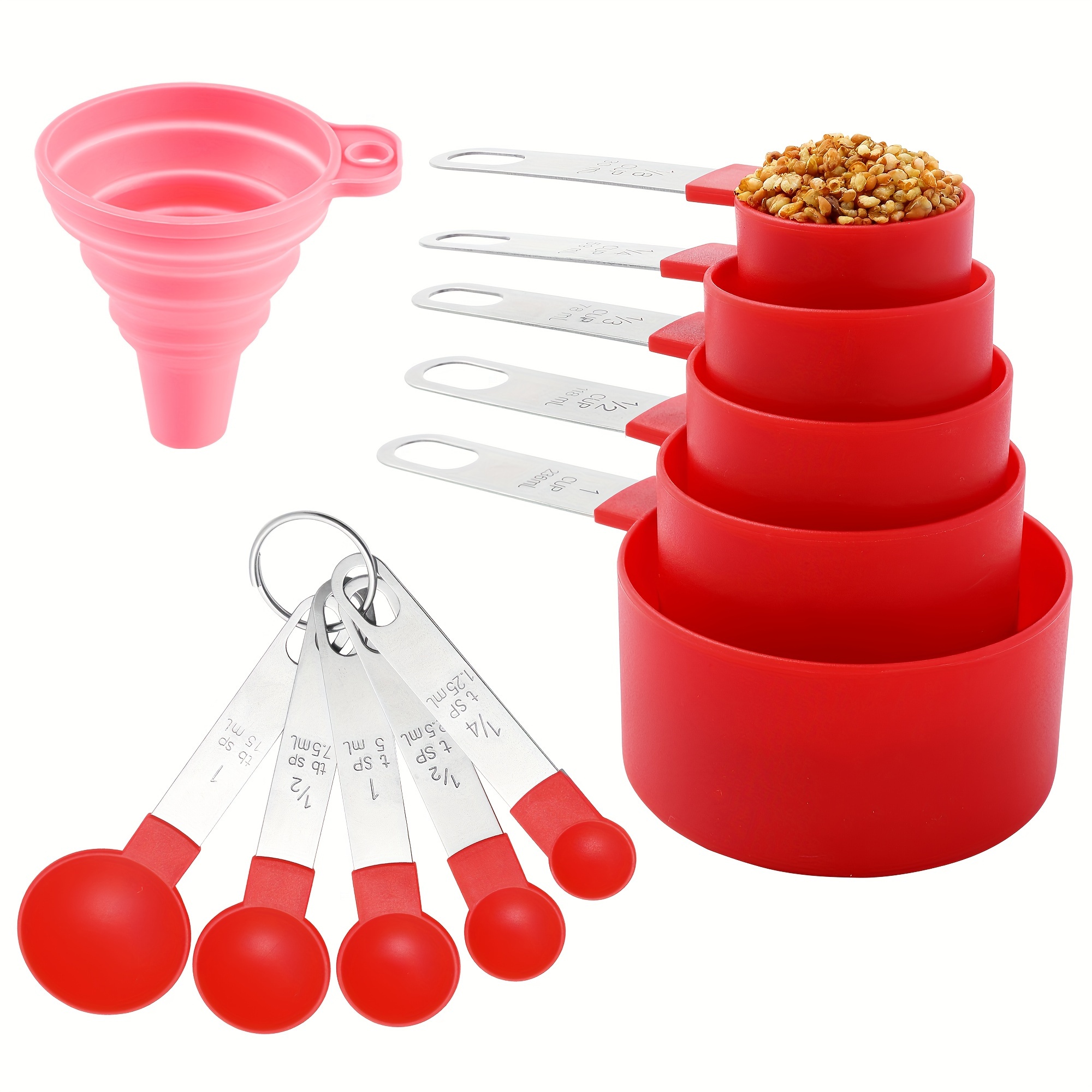 11pcs Set Plastic Measuring Spoon Measuring Cup 11 Piece Set - Temu