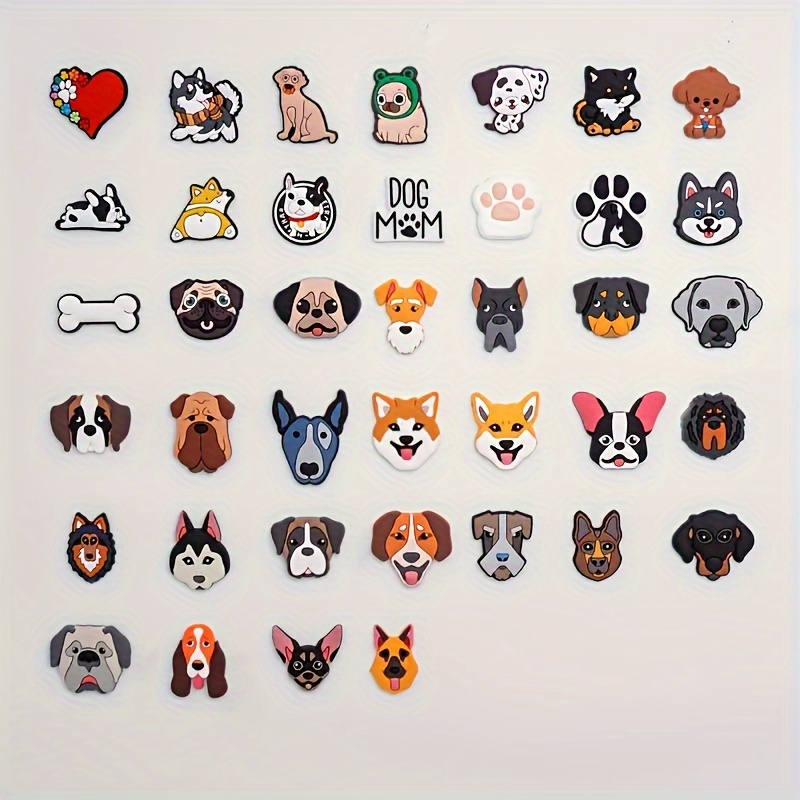 

39pcs Dog Shaped Charms Shoe Decoration Charms Assorted Varieties For Sandals, Sandals Slippers Durable Charms