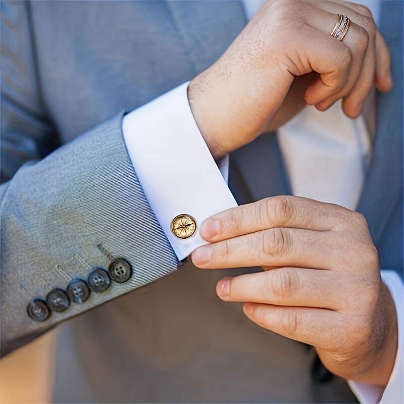 Retro Punk Style Compass Cufflinks For Men