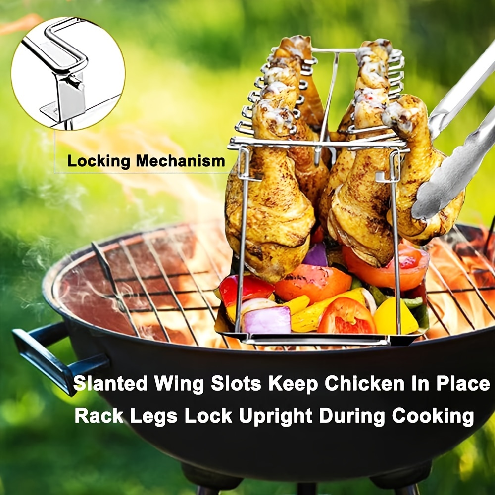 Chicken Wing Leg Rack For Grill Smoker Oven Steel Safe Barbecue