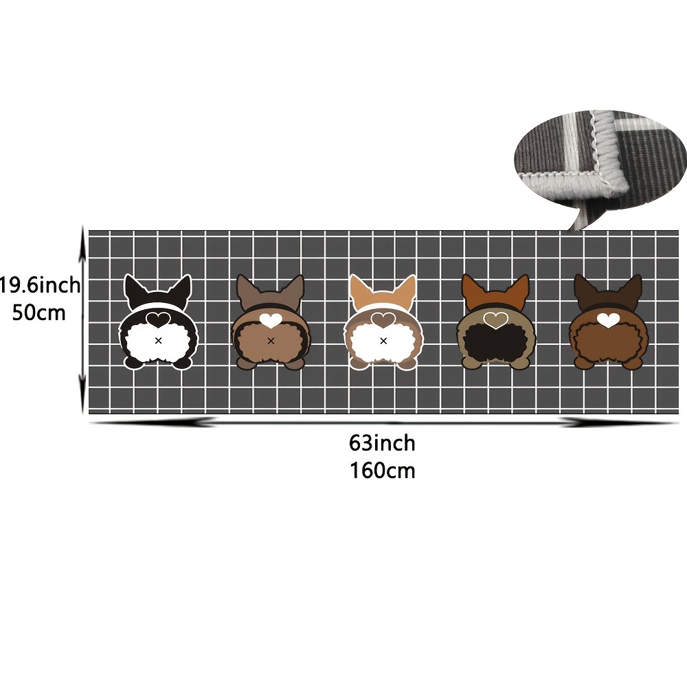 Dog Kitchen Floor Mat Soft Non-slip, Dirt-resistant Washable Mat