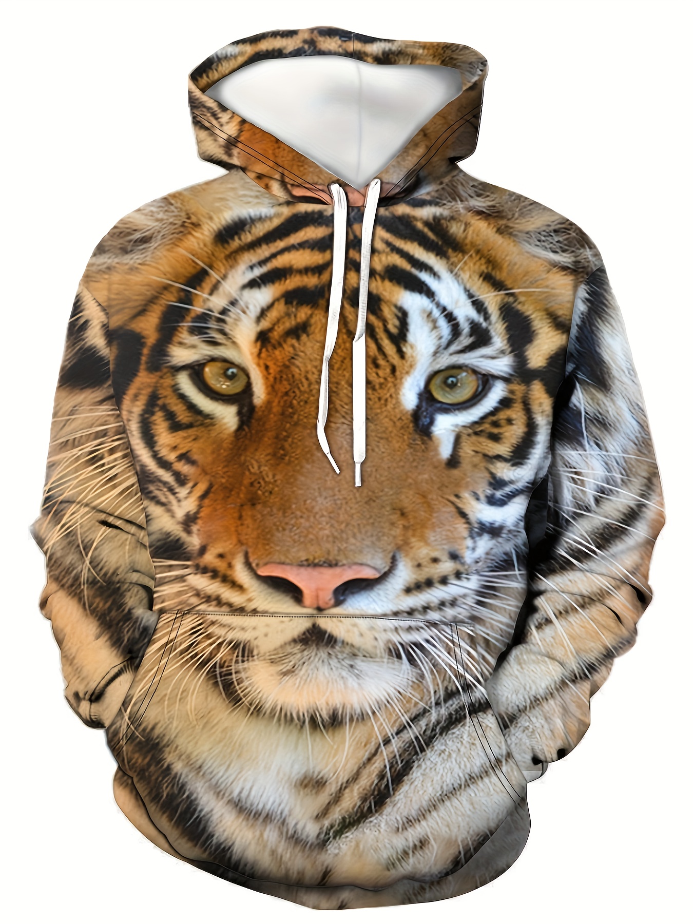 Plus Size 3d Tiger Print Hoodie Cool Hoodies Men Men's - Temu