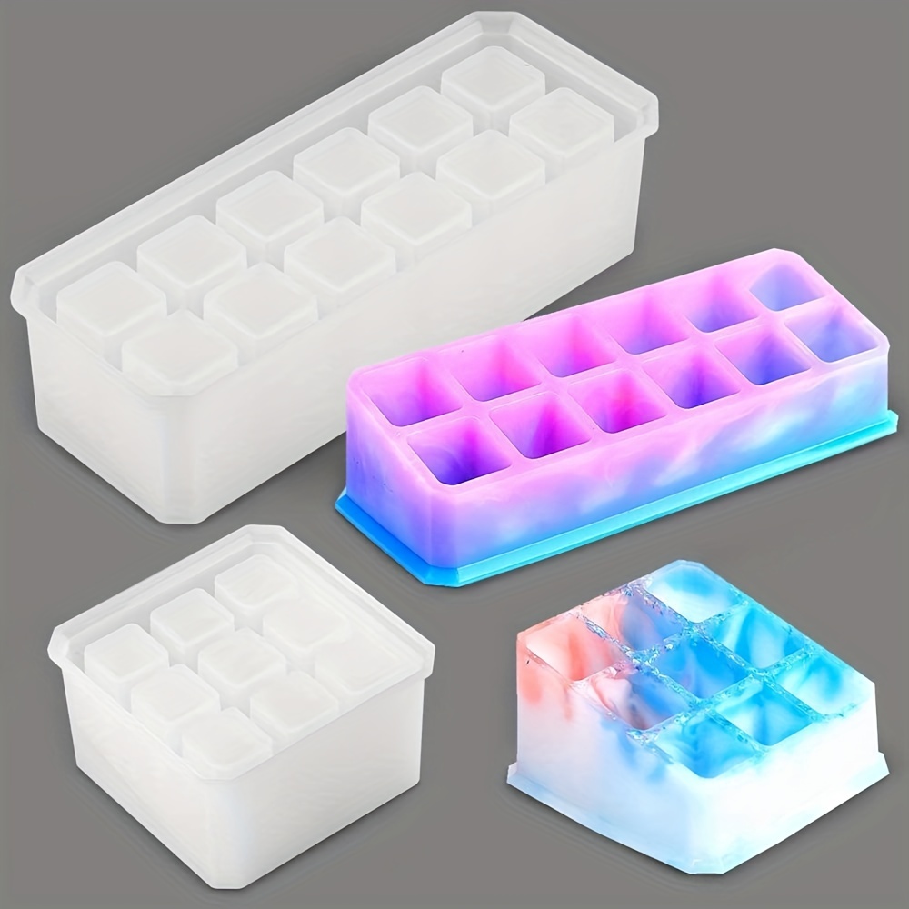 9 Size Square Resin Silicone Molds,Cube Epoxy Resin Casting Mold