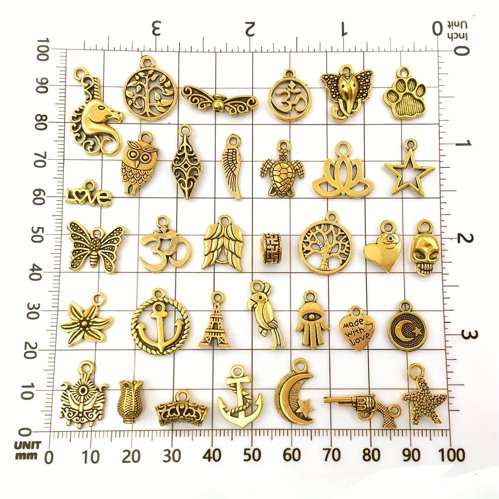 100pcs Mixed Antique Silver Metal Charms for DIY Projects