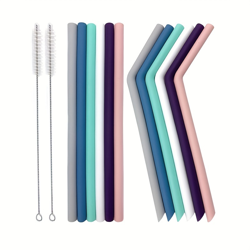 Hiware Reusable Silicone Drinking Straws, Plastic-Free