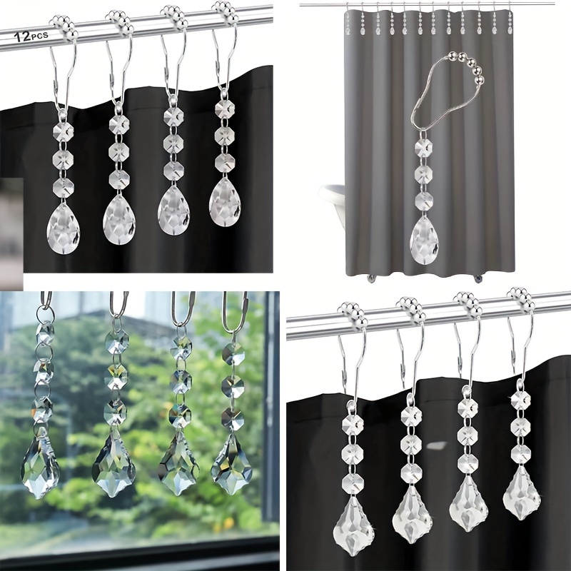 Crystal Shower Curtain Hooks - Temu