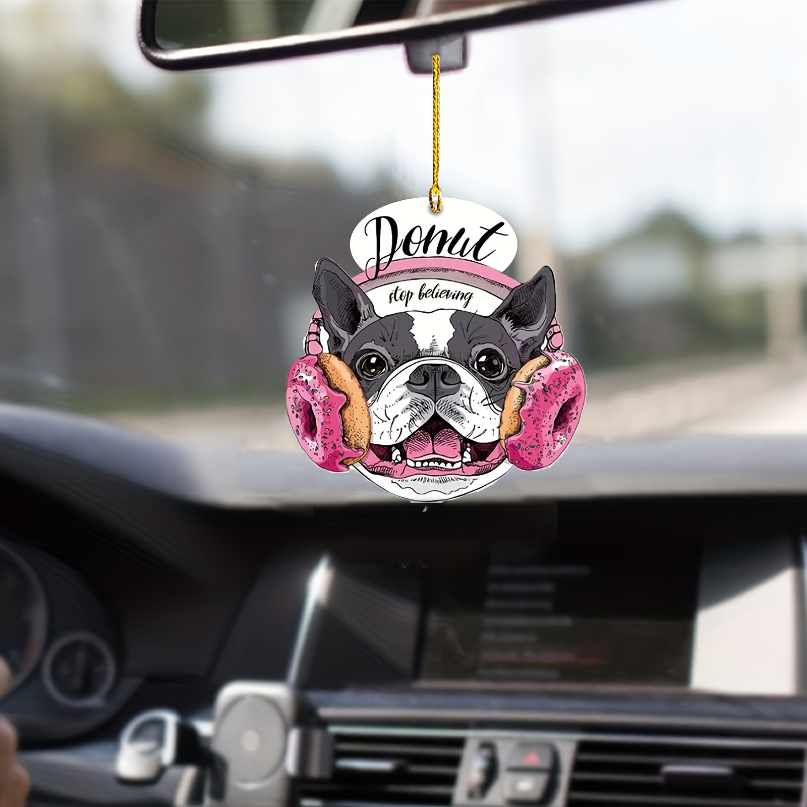 Fashion Dog Keychain Gradient Color French Bulldog PU Leather Keychain For  Women Bag Charm Trinket Men Car Key Chain Jewelry