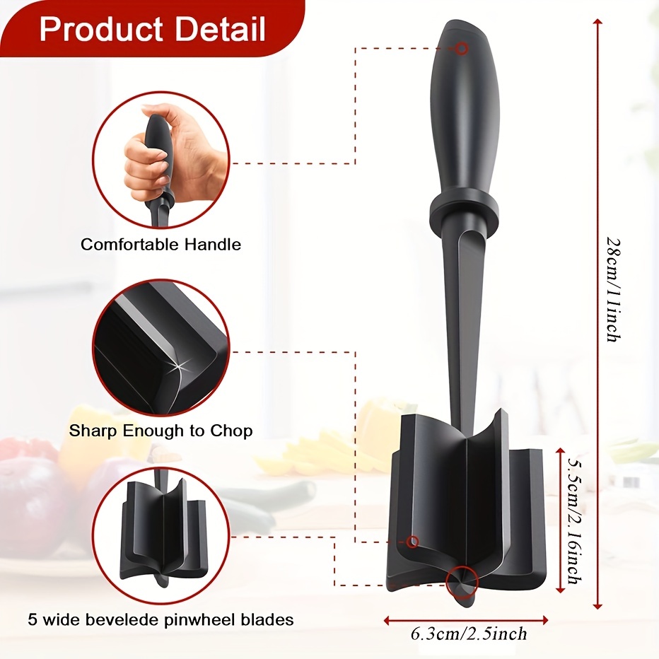 1pc Heat Resistant Meat Pounding Spatula And Chopper For Perfectly