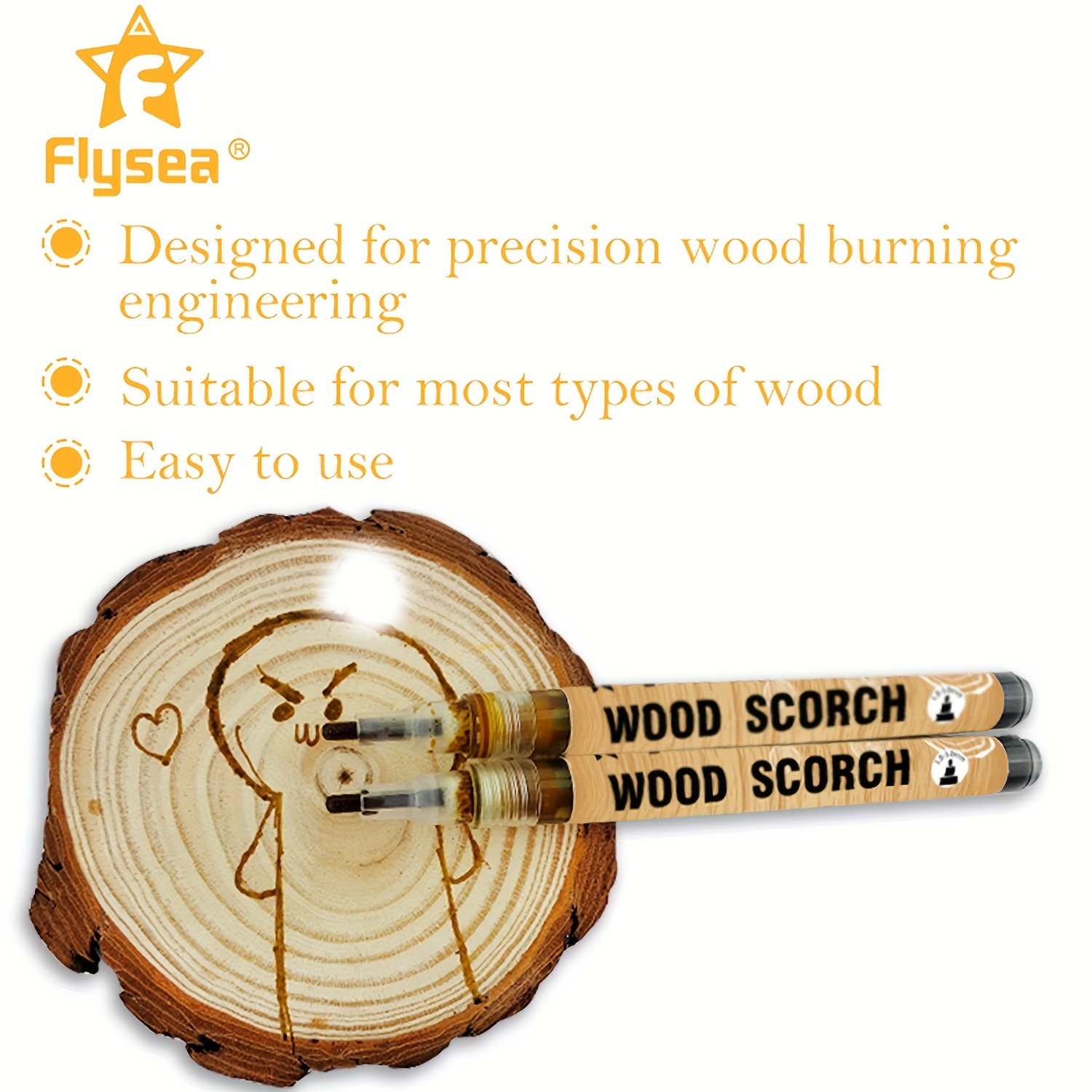 3pcs/box New Wooden Scorch Pyrography DIY Fine Tip Scorch Marker
