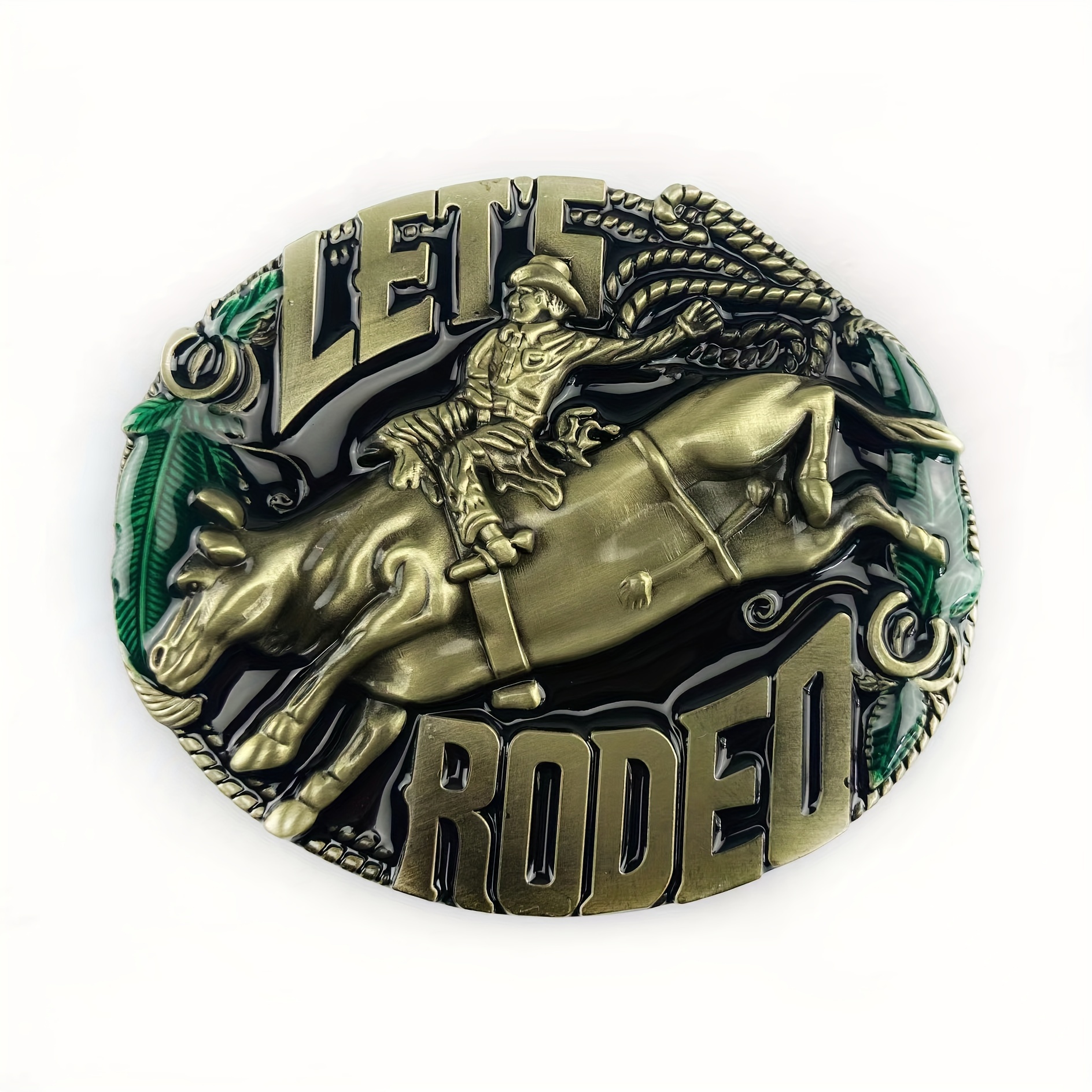 Lets Rodeo Belt Buckle - Rodeo Rider - Horse Rodeo Riders Belt