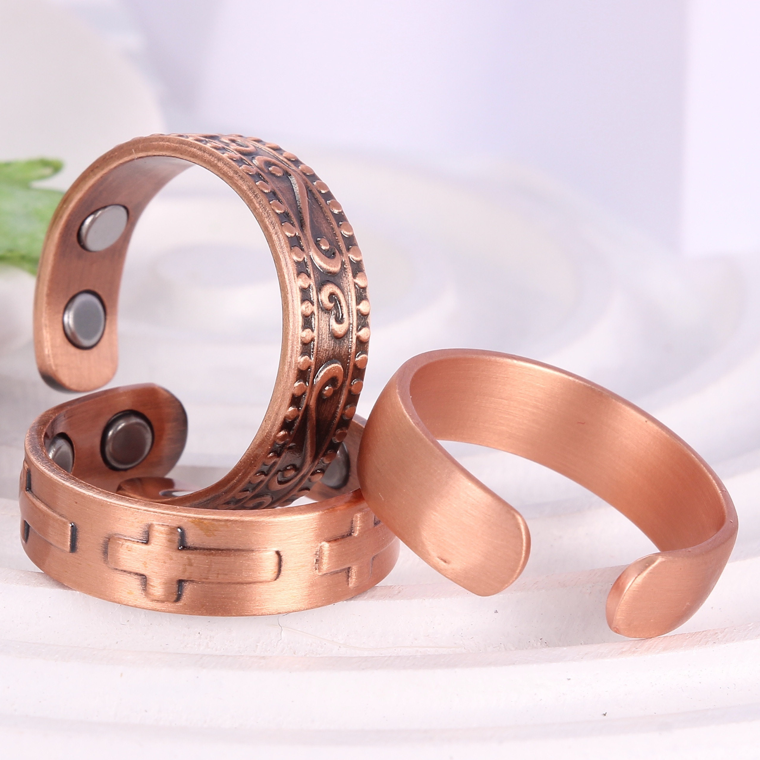 Earth Therapy, El anillo magnético original de cobre puro para hombres y  mujeres, tamaño ajustable