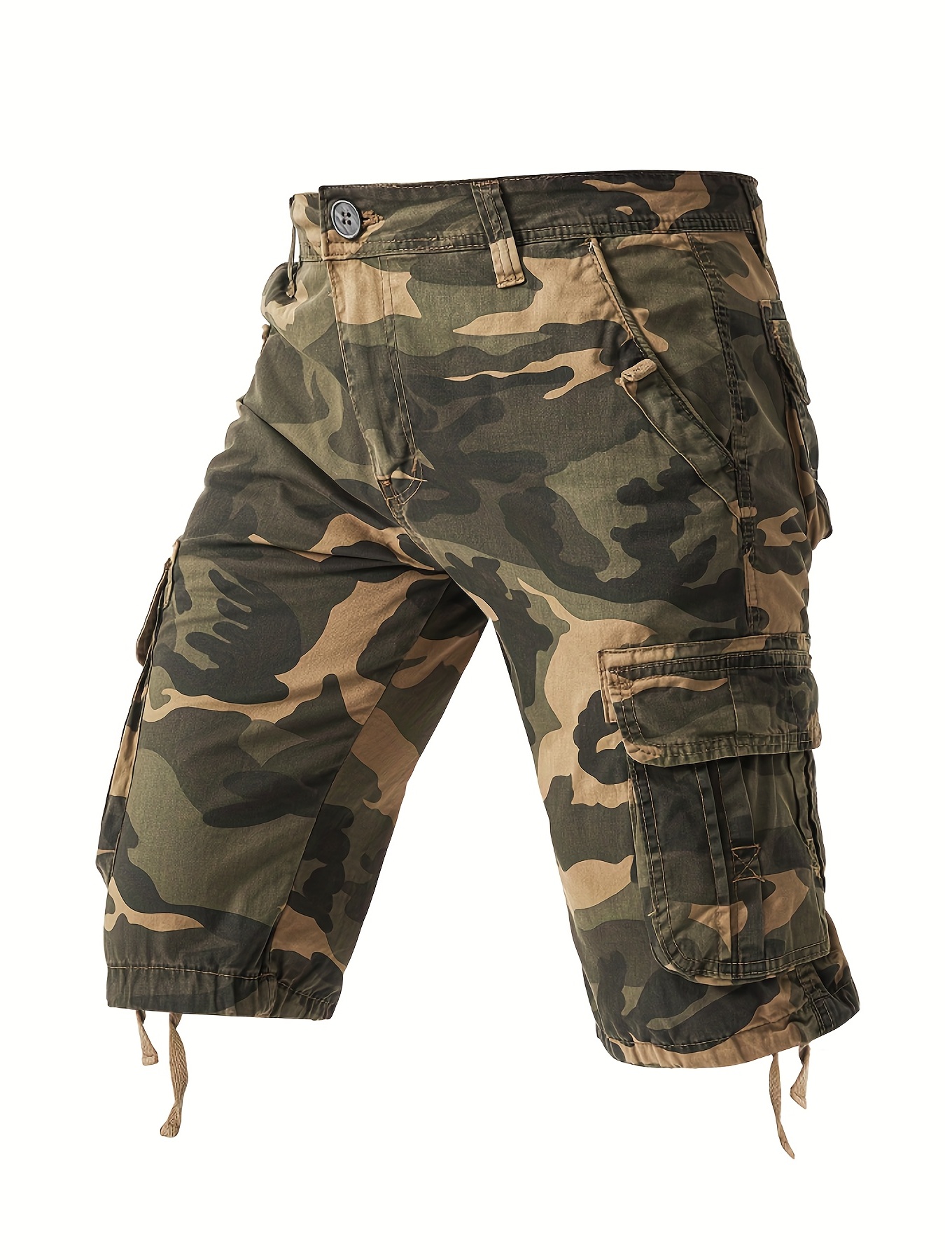 Guzom Men's and Big Men's Cargo Shorts- Trendy Casual with Pocket Solid  Sport Pants for Less Khaki Size 6XL 