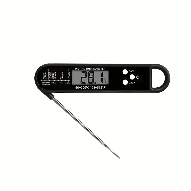 1pc Stainless Steel Probe Electronic Food Thermometer Modern Black