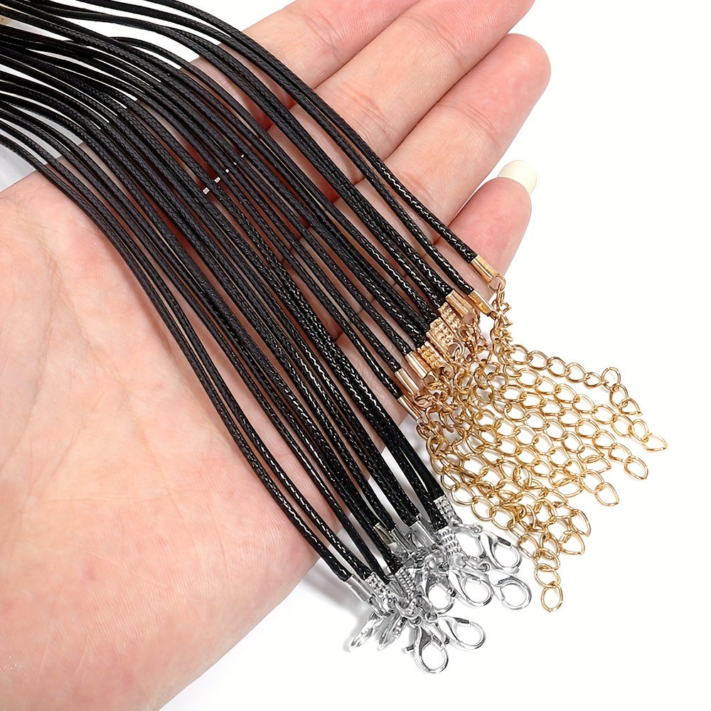 Inteprter 30 piezas de cordón de cuero para collar, repuesto portátil  electrochapado DIY, colgante F Inteprter