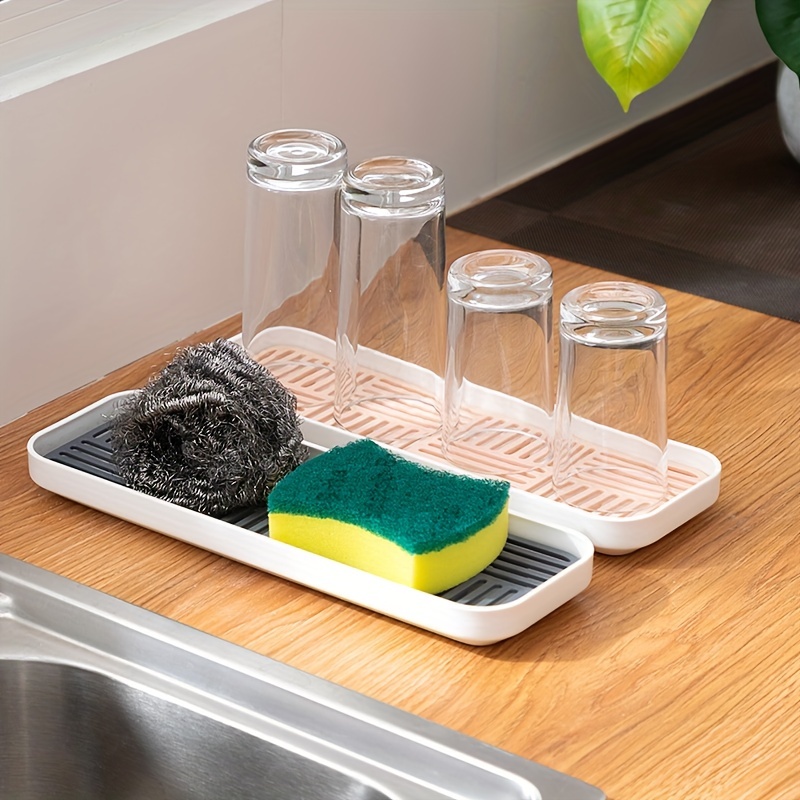Sink Soap Organzier Rack Plastic Bathroom Storage Trays Sponge