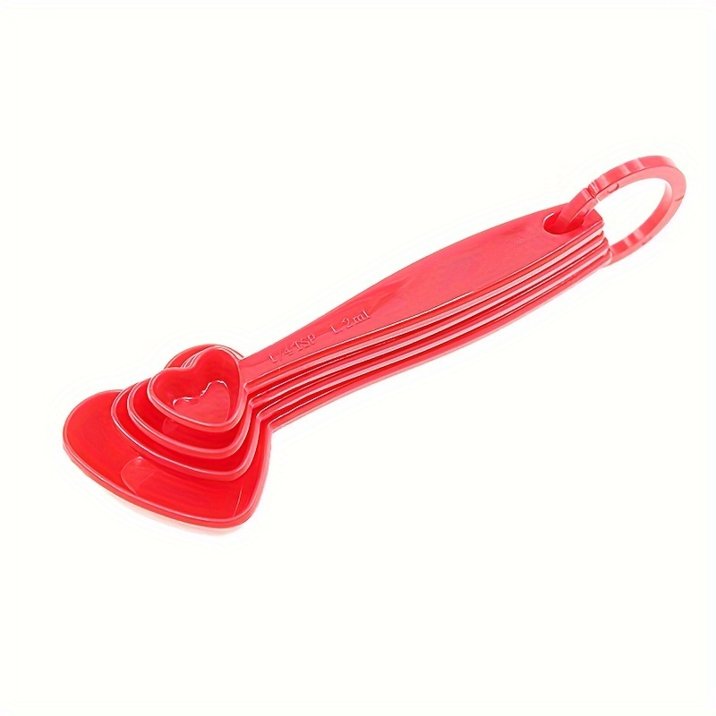 Sonceds 4Pcs Measuring Spoon Heart Shaped Scoop Scale Portable Cake Baking  Cup Pepper Multifunctional Kitchen Measurement Gadgets 