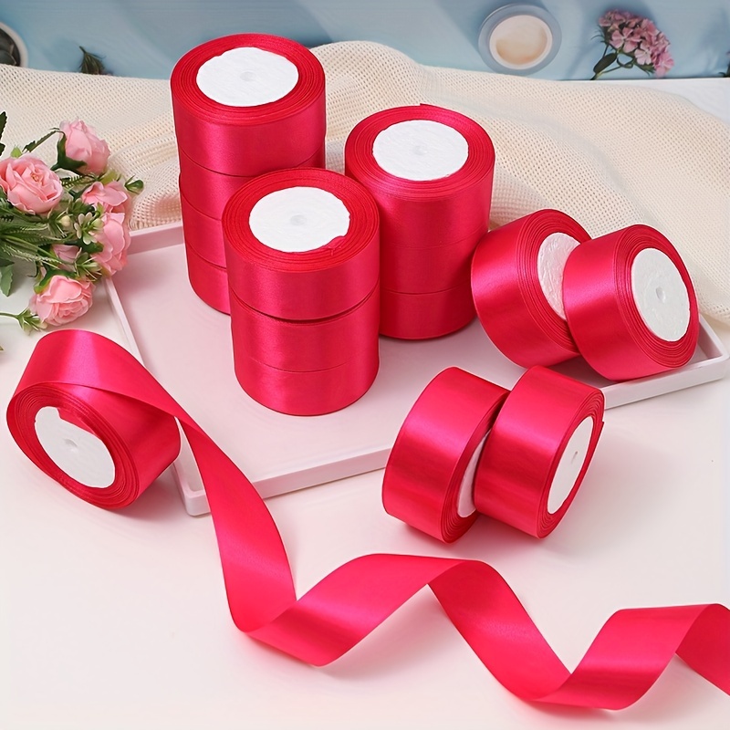 5 Rolls Ribbon) Diy Rose Flower Material Satin Ribbon For Decorating Cakes,  Gifts, Packages, Parties, Wedding With Bowknot Ribbon