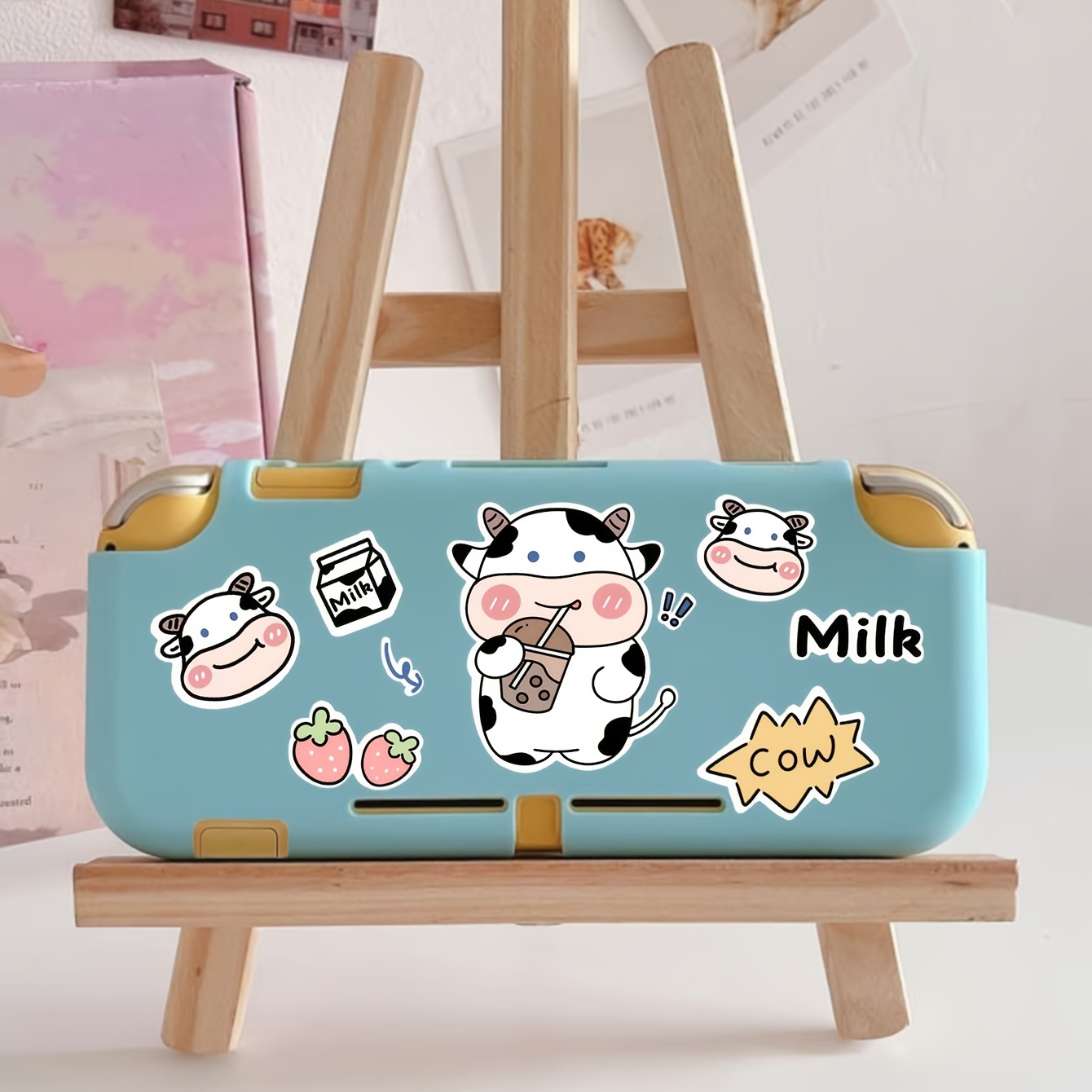 Cow Game Console Cover with Handle, Silicone Soft Shell