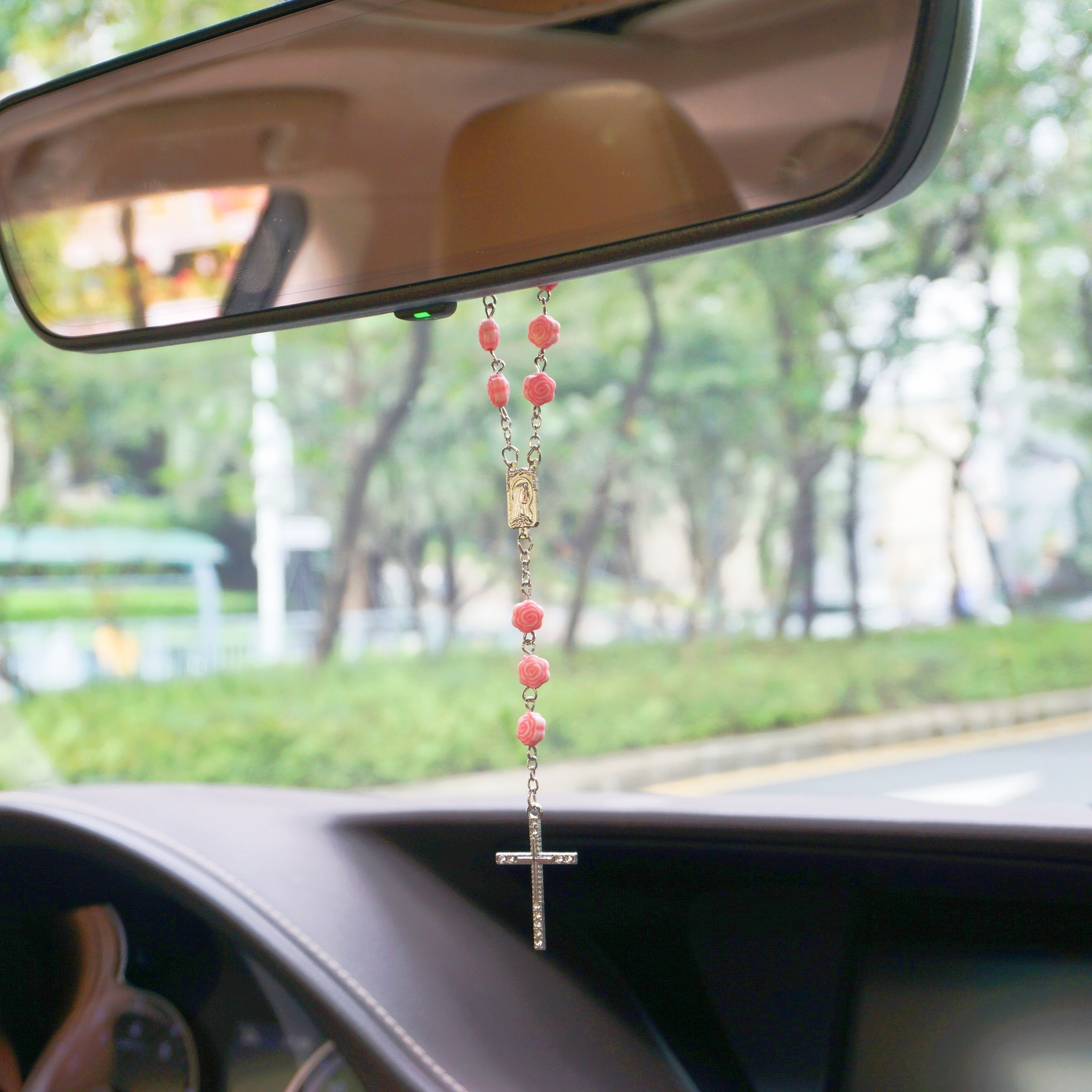 Beautiful Catholic Car Rosary Auto Rosary Mirror Rearview - Temu