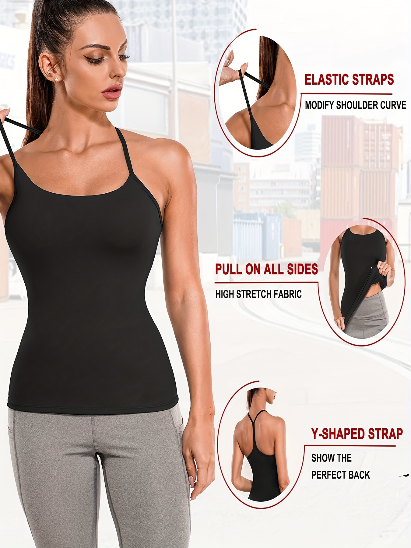 Buy Womens Tank Tops with Built in Bras Yoga Workout Tank Top Banded Bottom Loose  Fit Online at desertcartIreland