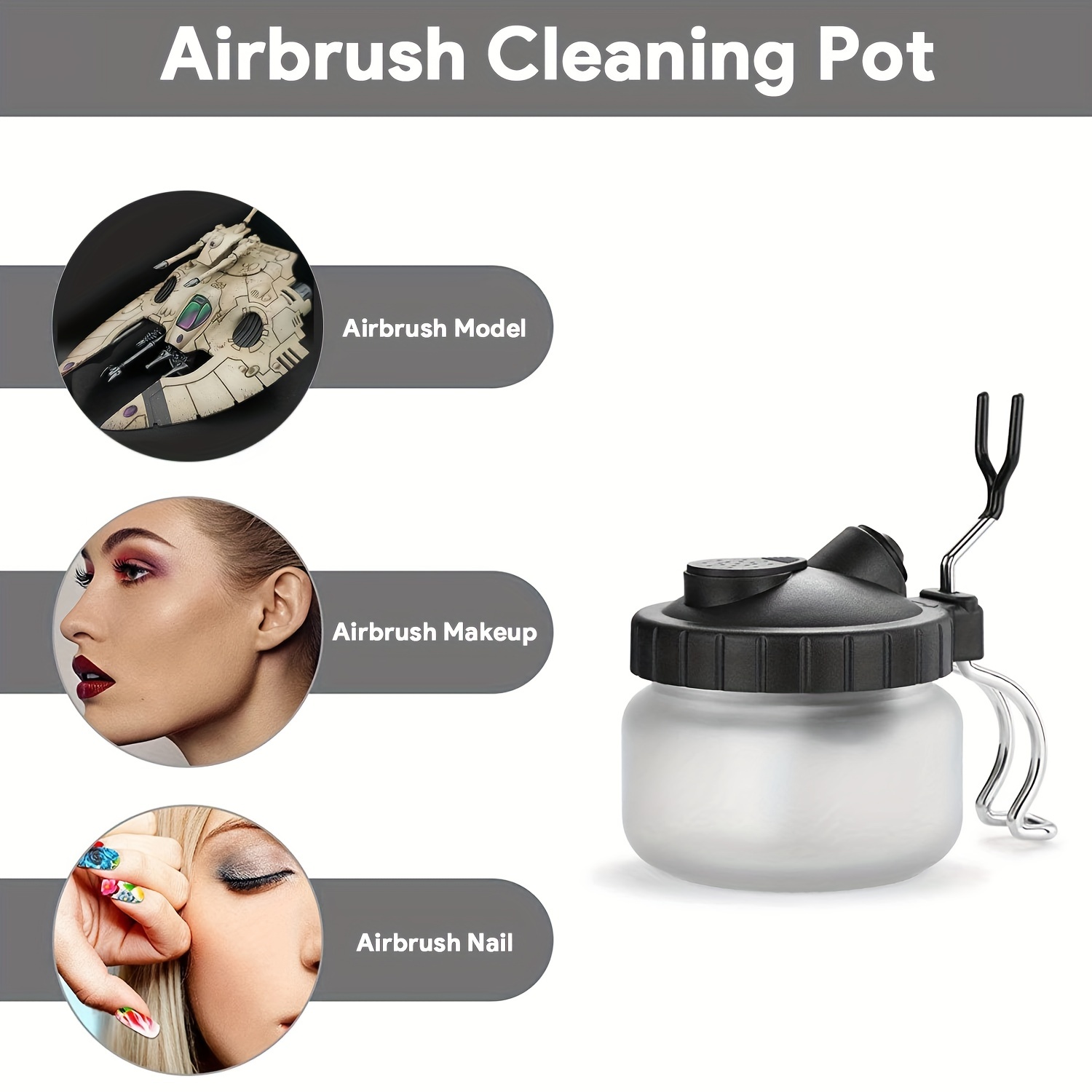 6 Sets Airbrush Cleaning Tools Spray Gun Cleaning Needle Nozzle Brush Glass  Pot Holder with Replaceable 3 Sizes Needle Nozzle - AliExpress