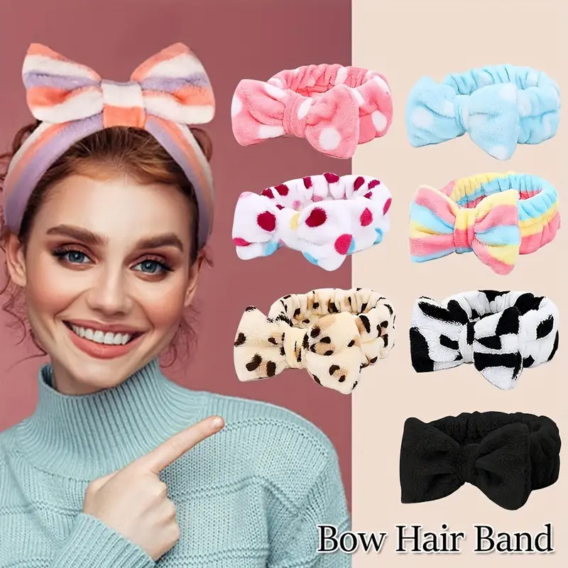 Spa Wash Face Headband Bow Facial Makeup Hair Band Soft