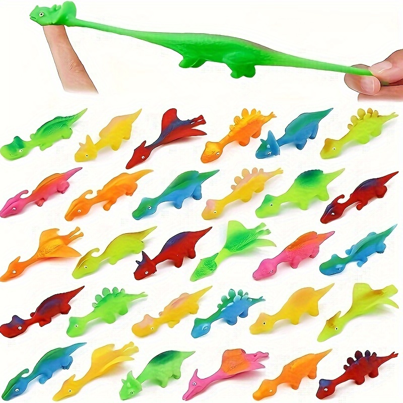 10PCS Slingshot Dinosaur Rubber Dinosaur Flick Dinosaur Flying