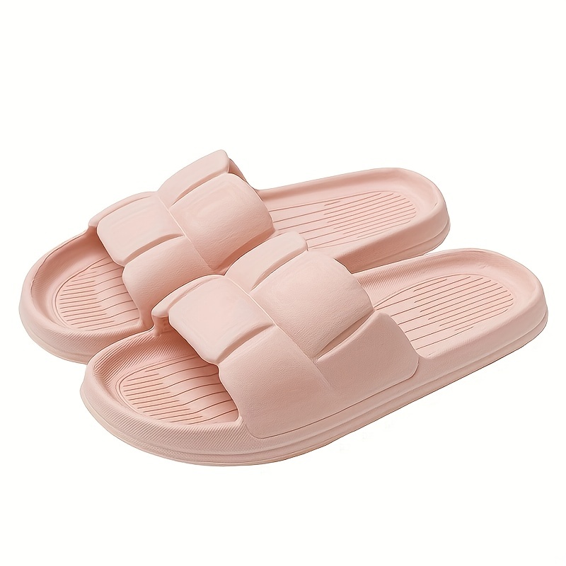 Minimalist Solid Color Slippers, Soft Bottom Non-slip Bathroom Slides
