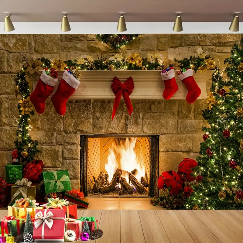 クリスマスツリーストッキングタペストリー1個、クリスマスポリエステルタペストリー、リビングルーム、ベッドルーム、オフィス用壁掛け、家 の装飾、部屋の装飾、パーティー装飾、無料インストールパッケージ付き - ホーム・キッチン - Temu Japan