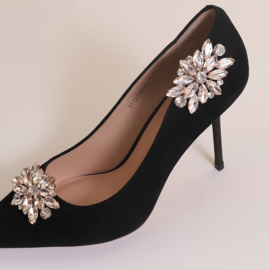 

2pcs Elegant Shoe Clips - Chic Accessory For Dresses, Boots & Bags